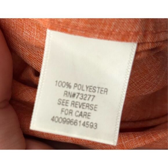 Men's short sleeve Orange VENTED BUTTON UP POCKETS QUICK DRY Camp shirt SZ XL - Picture 9 of 10